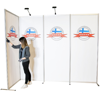 Flexible modular exhibition walls ALU, reusable and very easy to build 