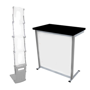 Rapid counters and leaflet holders for exhibitions