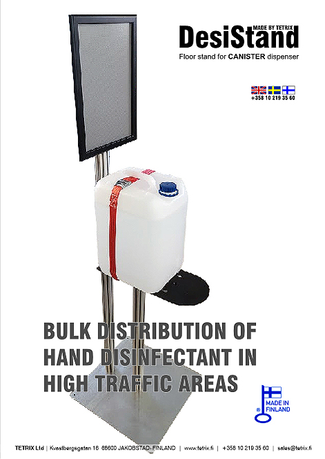 DesiStand CANISTER bulk feed system for hand sanitizer
