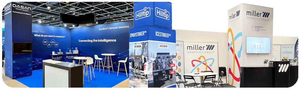 3x3 Exhibition stand FULL modular trade show booth shelves build simple Finland