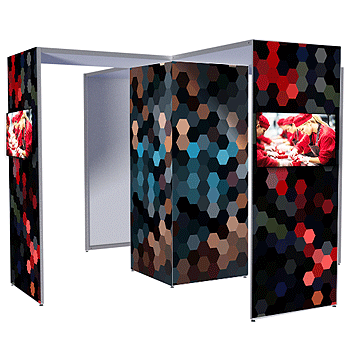 FULL o-shaper island stand modular exhibition stand 3x3 trade show booth TETRIX