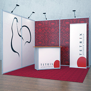 L-shaped, corner stand ALU 3x3 exhibition booth super flexible