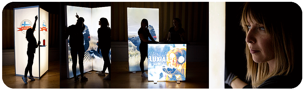 LUXIA illuminated solutions for exhibition stand 3x3 and portable illuminated display
