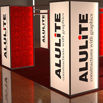 O-formad pop-up monter LUXIA 3x3 mixad ALU belysta torn ö-monter 3x3m