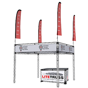 TRUSS Modular Exhibition Stand 3x3 O-format island trade show stand high construction