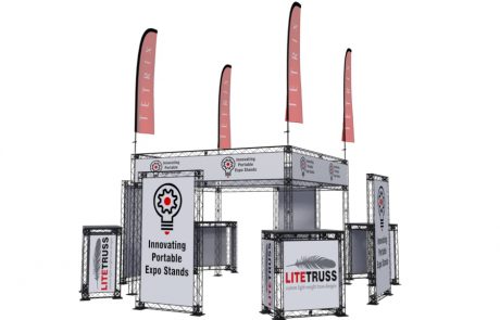 Big modular exhibition stand TRUSS by TETRIX in Finland