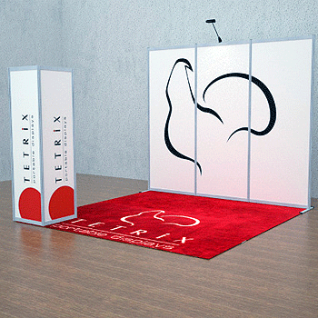 i-shaped, end two corners stand ALU 3x3 exhibition booth super flexible