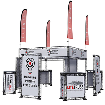 o-stand modular exhibition island stand trade show booth massive exposure