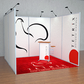 U-shaped, row ALU 3x3 exhibition stand super flexible