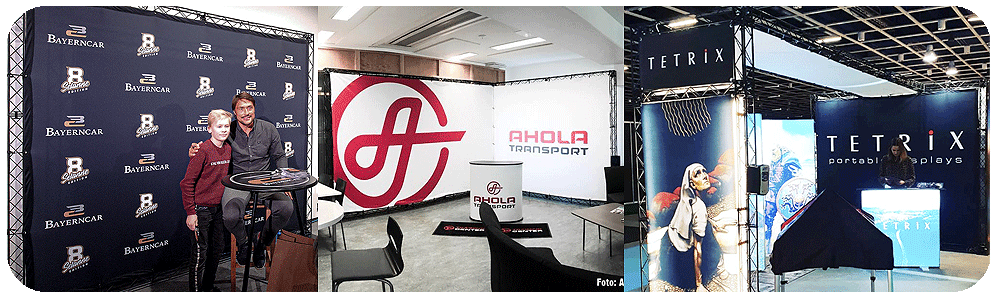 TRUSS modulär mässvägg för 3x3 monter. Mässmontrarnas 4WD med allt som tillval